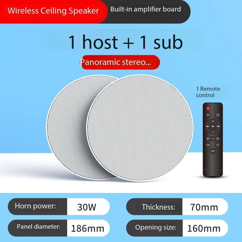 High Quality Home Theater Ceiling Speakers 30W High Power Host Wiring-free Wireless Bluetooth Connection With Remote Control
