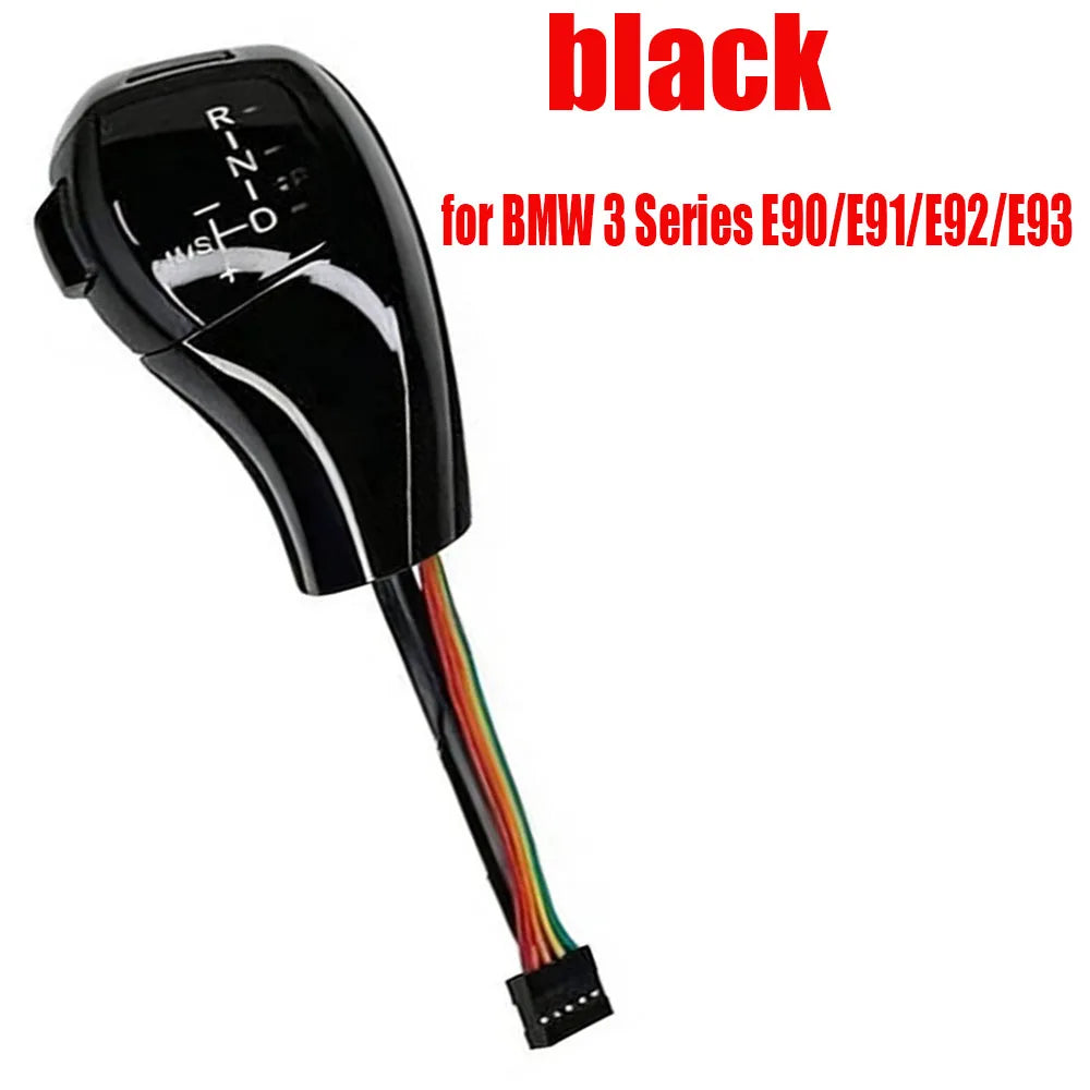 Pommeau de levier de vitesse électronique LED pour BMW E60 E61 E63 E64 E90 E92 E93 M3 M5 M6 fibre de carbone/noir/argent levier de vitesse automatique