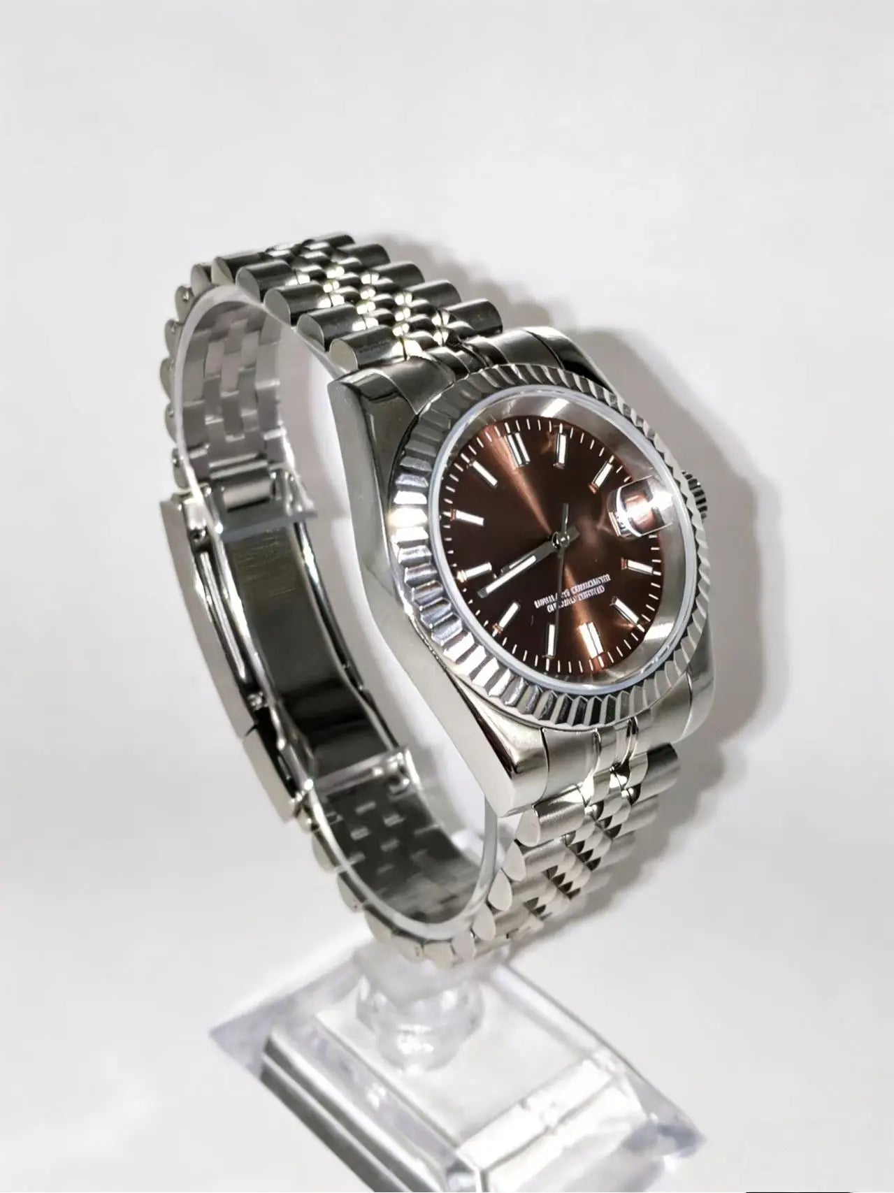 Personalized NH35 Movement Watch Mod 39mm Luxury Men watch Fit Seiko NH35 movement Green Luminous Brown Striped nail 28.5mm Dial