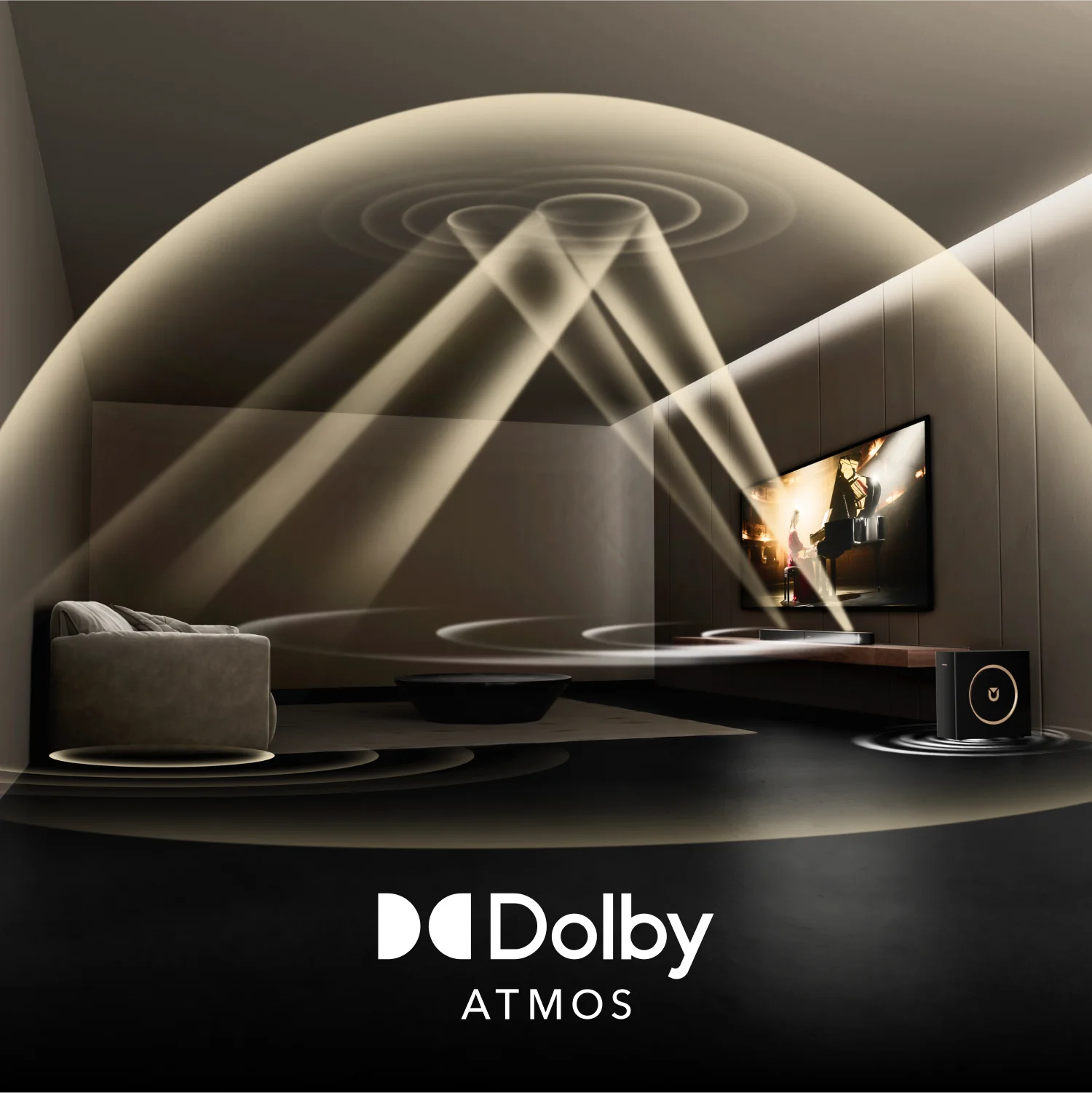 ULTIMEA 300W 3.1.2ch Dolby Atmos Soundbar with 5.25'' Wired Subwoofer, Home Theater Sound System for TV, APP Control