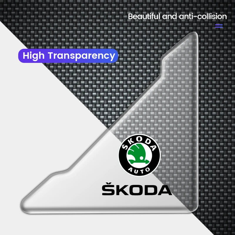 2pc Car Door Corner Cover Anti-Scratch Protection Sticker For Skoda Octavia Fabia Rapid Superb Kodiaq Scala Karoq Kamiq Roomster