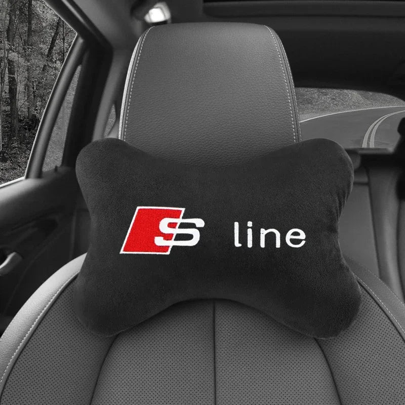 Car Neck Pillow Headrest Pad for Audi sline A4  B7 B8 B9 A3 8P 8V 8L A5 A6 C6 C5 C7 4F A1 A7 A8 Q2 Q3 Q5 Q7 RS3 RS4 RS5 RS6 TT