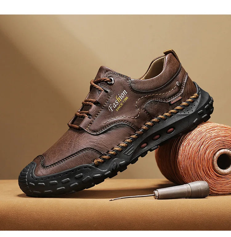 New Genuine Leather Mens Casual Shoes Fashion Lace Up Business Oxford Shoes for Men Outdoor Walking Sport Shoes Tennis Masculino