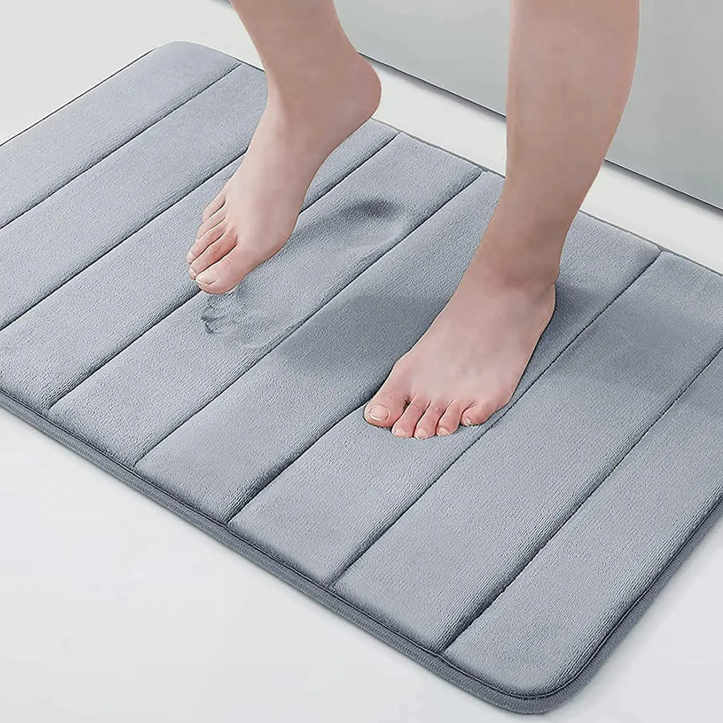 Sponge Stripe Bathroom Non slip, Water Absorbent, Machine Washable Floor Mat