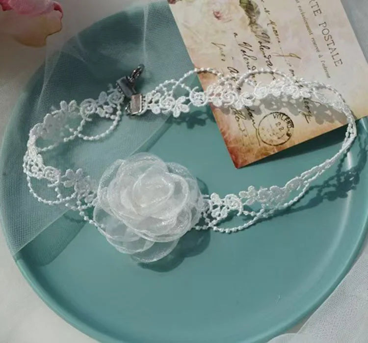 Black lace necklace with collarbone chain, exuding a super fairy temperament. Three dimensional butterfly choker necklace, handm
