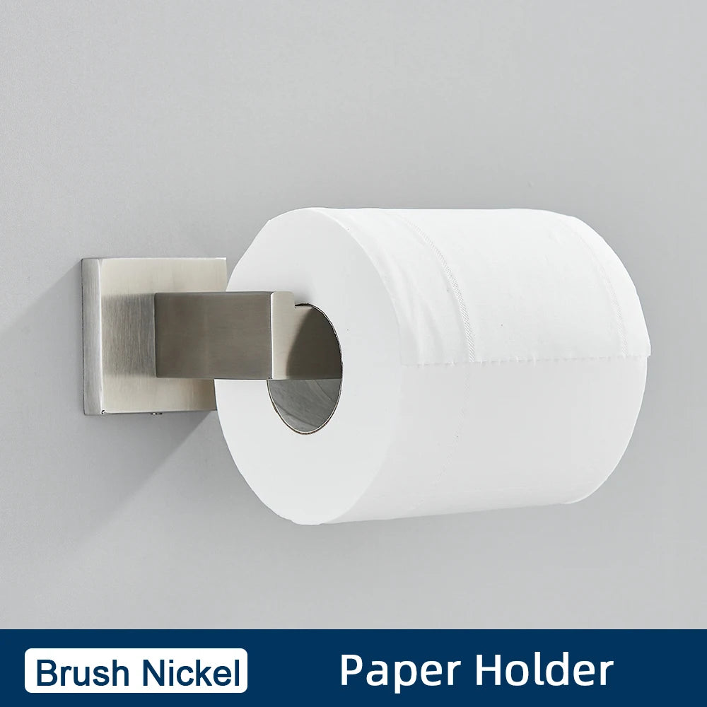 Bathroom Accessories Set Brushed Gold Toilet Wall Towel Bar Rail,Paper Holder and Hook Stainless Steel Bath Rack Hanger Hardware