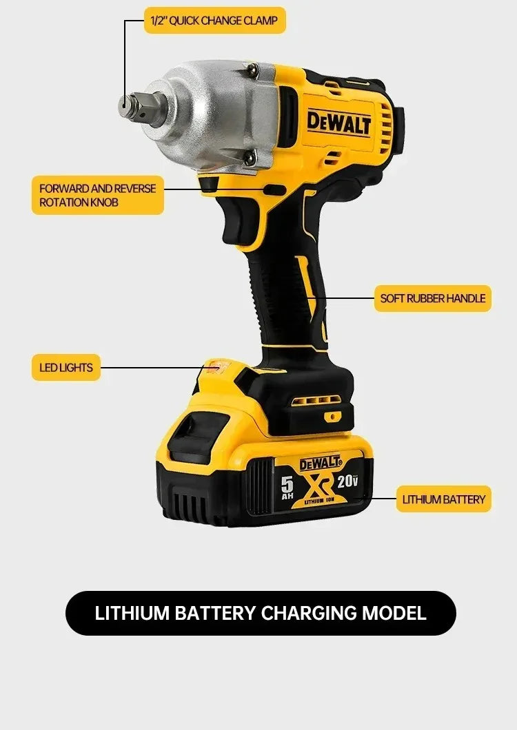 Dewalt DCF892 High Torque Brushless Impact Wrench Wireless Electric Tool 20V Battery Cordless Power for Home Improvement