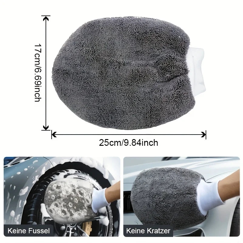 SEAMETAL 11pcs Microfiber Car Cleaning Kit Upgrade Car Wheel Tire Brush Sponge Towel Detailing Mitts Clean Pads with Storage Bag