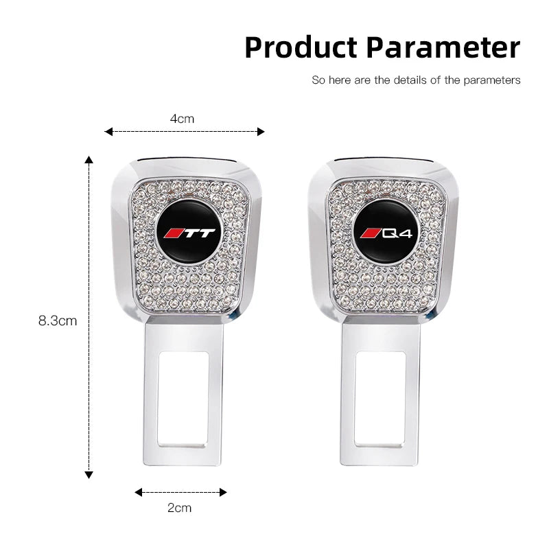 Car Seat Belt Extender Lock Buckle Adjustable Decoration Buckle For Audi A3 A4 A5 A6 A7 A1 A2 A8 Q1 Q2 Q3 Q4 Q5 Q6 Q7 Q8 TT RS3