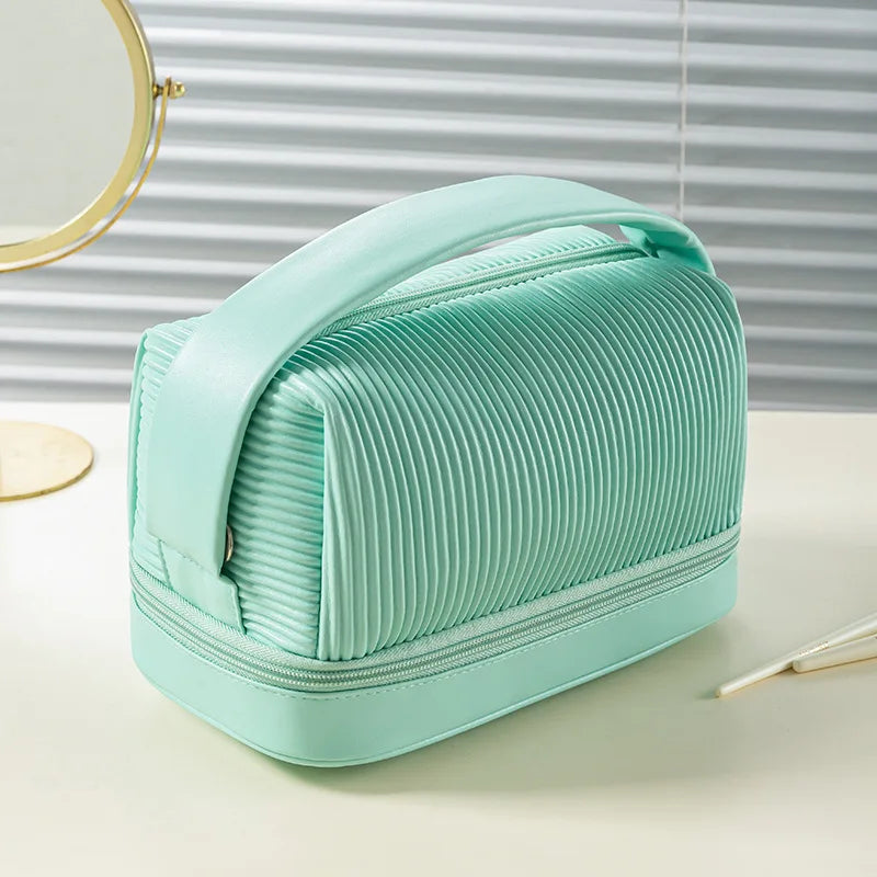New 3PCS Makeup Bag Set for Women – Lightweight PU Leather Travel Cosmetic Organizer, Fashion Portable Vanity Pouch Kit