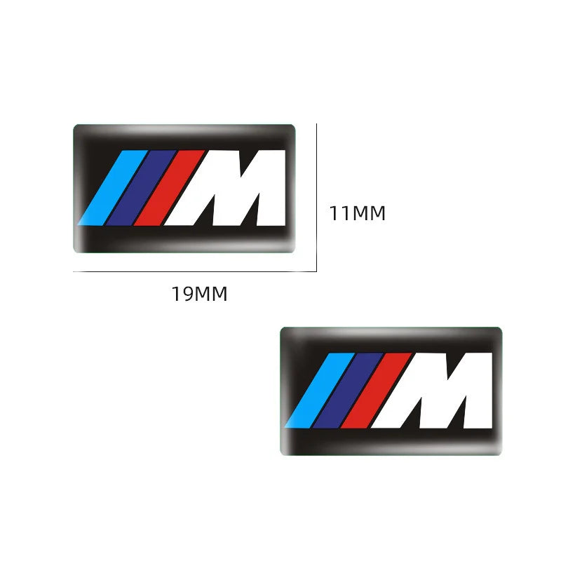 For BMW M Performance E84 E87 X5 E70 F25 E90 E91 F01 F02 E60 E61 F10 F15 F30 M3 M5 E64 4pc Car Sticker Steering Wheel Hub Decals