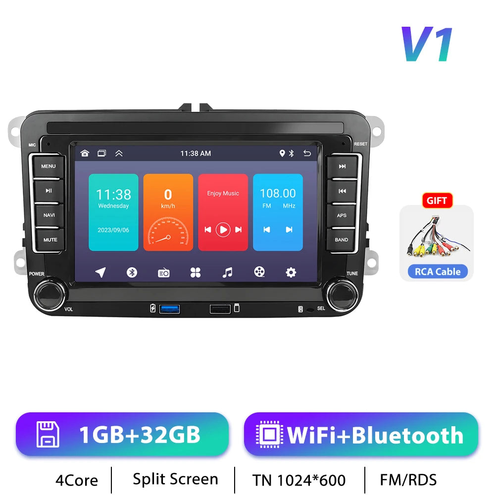 Podofo 7 "9" CarPlay Android Car Radio For Volkswagen VW Golf Passat JETTA Skoda SEAT Car Intelligent System 2din GPS Car Radio