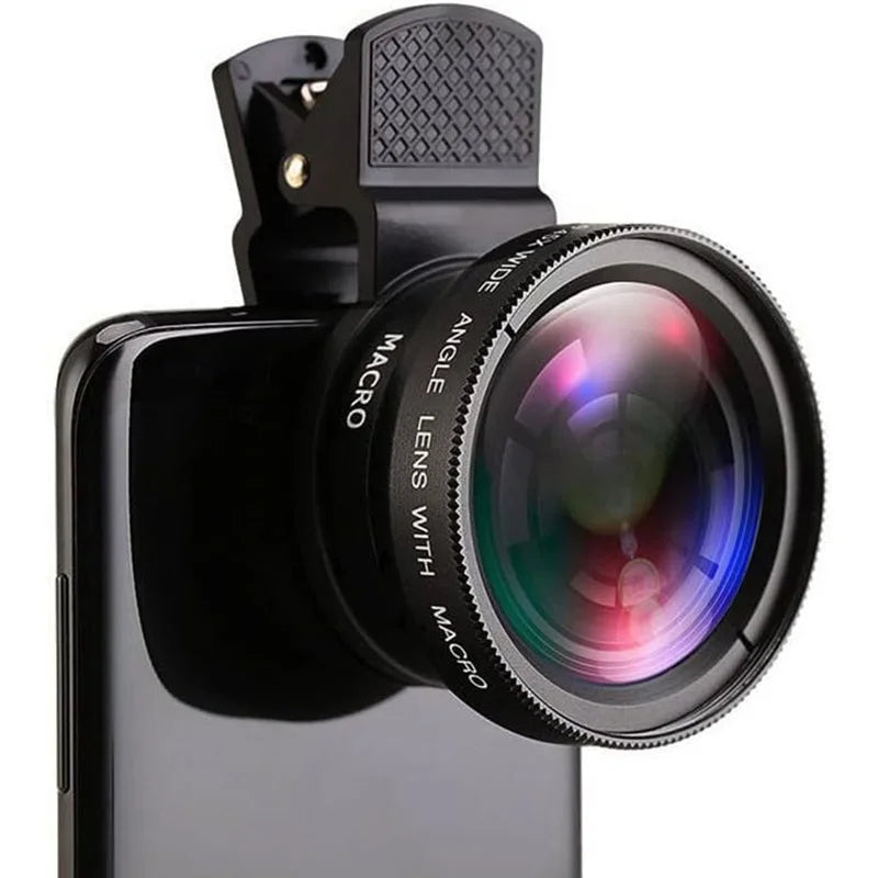 Universal Clip 2-in-1 Lens 37mm Professional 0.45X Super Wide-Angle & Macro HD for iPhone & Android Mobile Phones