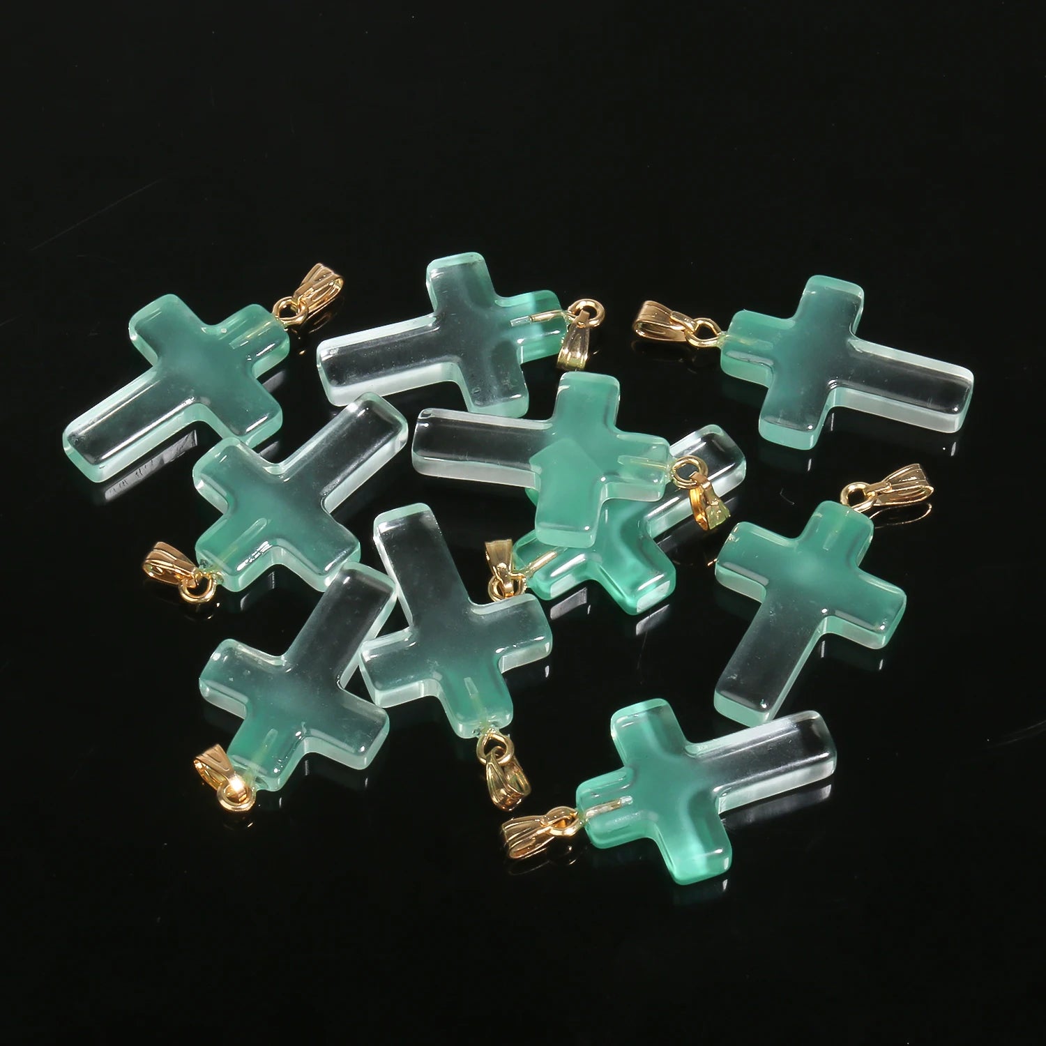 10pcs/lot 18x25mm Cross Lampwork Necklace Bracelet Czech Glass Charms Pendants for Jewelry Making Diy Bracelet Accessories
