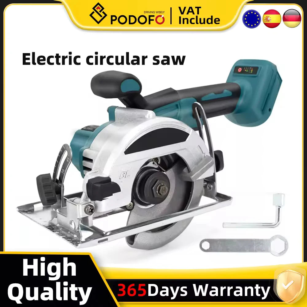 Brushless Electric Circular Saws 5Inch Cordless Cutting Tool Handheld Woodworking Tools for Makita 18V Battery
