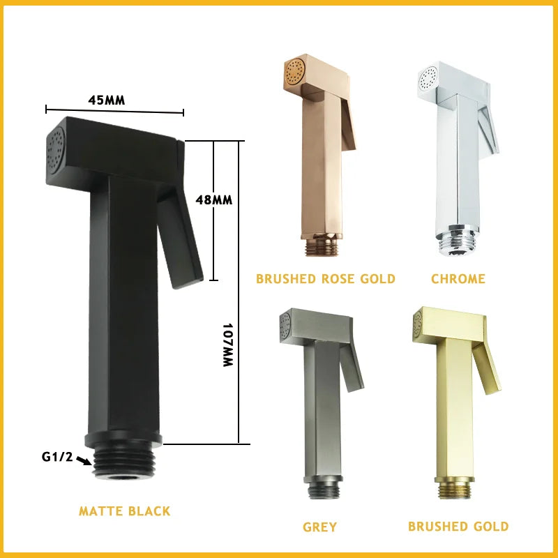 Brushed Rose Gold Brass Handheld Bidet High Voltage Spray Shower Set Toilet Special Faucet Bidet Faucet Bathroom Accessories