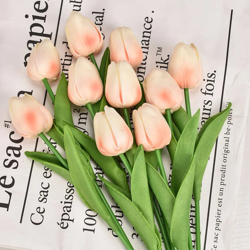 3/5/10/20pcs Tulips Artificial Flowers Real Touch Flower Bouquet Tulips Fake Flower for Wedding Home Decoration