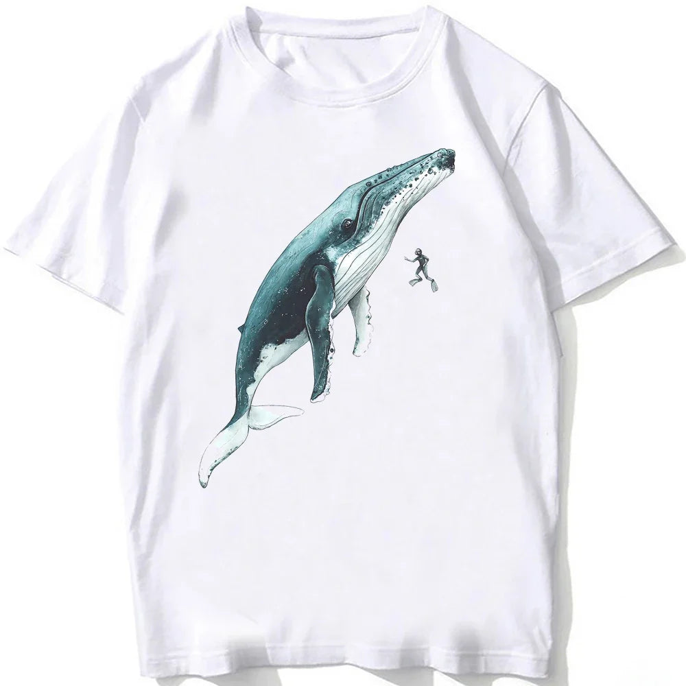 Whale Shark Anatomy Biology T-shirt Unisex Women Hip Hop Casual T Shirts Women Beach Diving White Tshirt Vintage women Tees