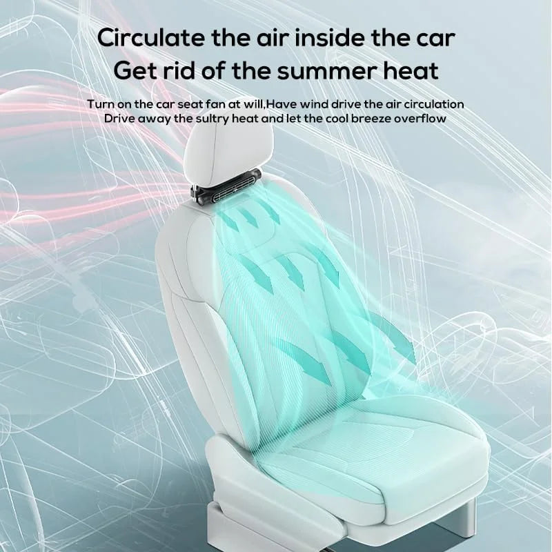 Car Seat Cooling Fan, 5V USB Powered Headrest Fan with 3 Adjustable Speeds, Portable Backseat Air Vent Cooler for Front and Rear Seats, Clip-On Auto Cooling Fan for Cars, SUVs, Trucks, Summer Travel and Interior Accessories