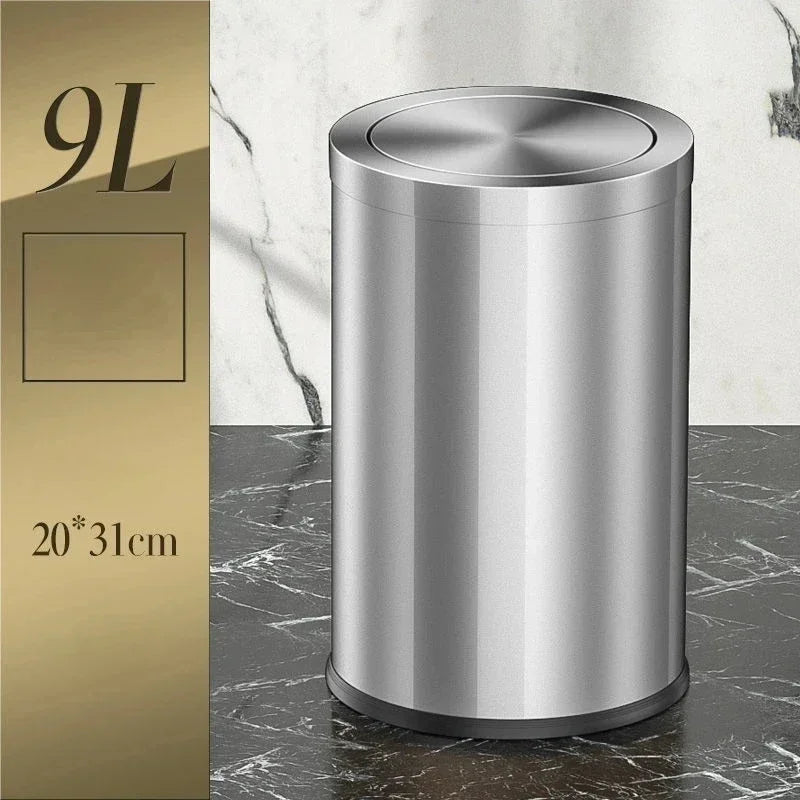 Luxury Golden Dustbin Morden Trash Can Odor Proof Waste Bucket Hotel Cleaning Tools for Home Kitchen Bathroom Living Room