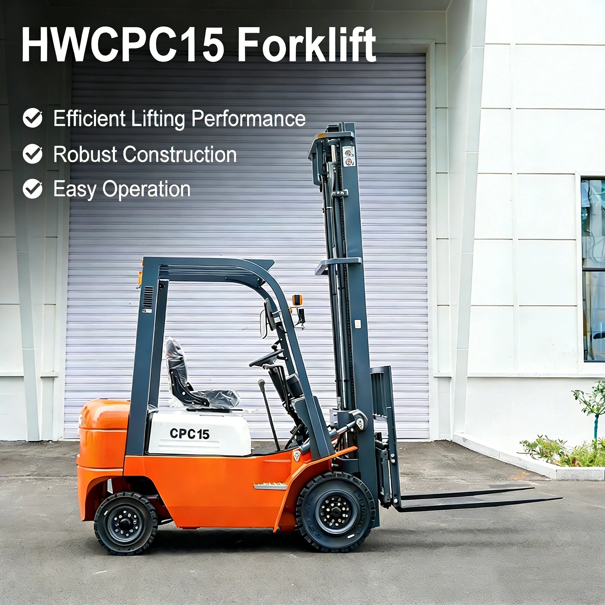 HWCPC15 1.5 Ton Forklift Diesel Powered Industrial Fork Lift Truck Heavy Duty Material Handling Equipment