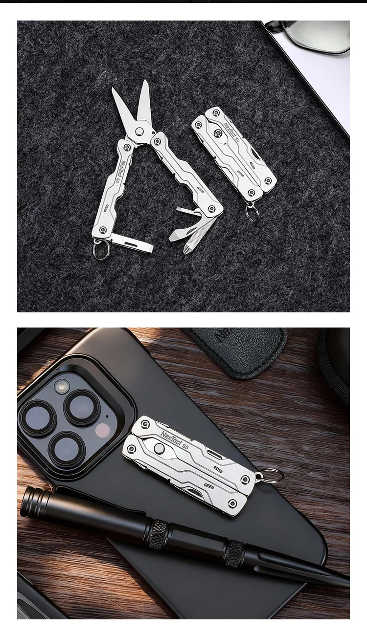 NexTool Mini Sailor Scissors S0 8-In-1 Micro Multitools Keychain EDC Portable Mini Pocket Scissors Outdoor Emergency Hand Tools