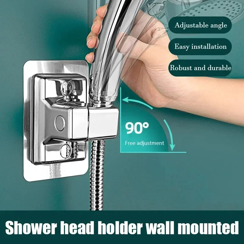 Support de pomme de douche Support de douche mural réglable Support de pomme de douche auto-adhésif Support portable Accessoires