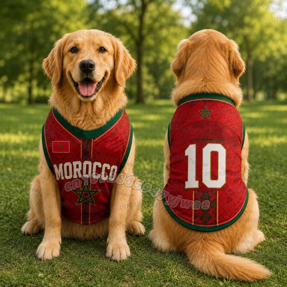 MOROCCO no.10 Mesh Dog cat Clothes Schnauzer Teddy Sport Large Dog Jersey football Clothing Puppy vest  Pet Cat sleeveless tee