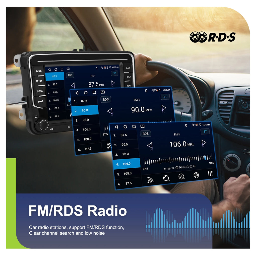 Podofo 7 "9" CarPlay Android Car Radio For Volkswagen VW Golf Passat JETTA Skoda SEAT Car Intelligent System 2din GPS Car Radio