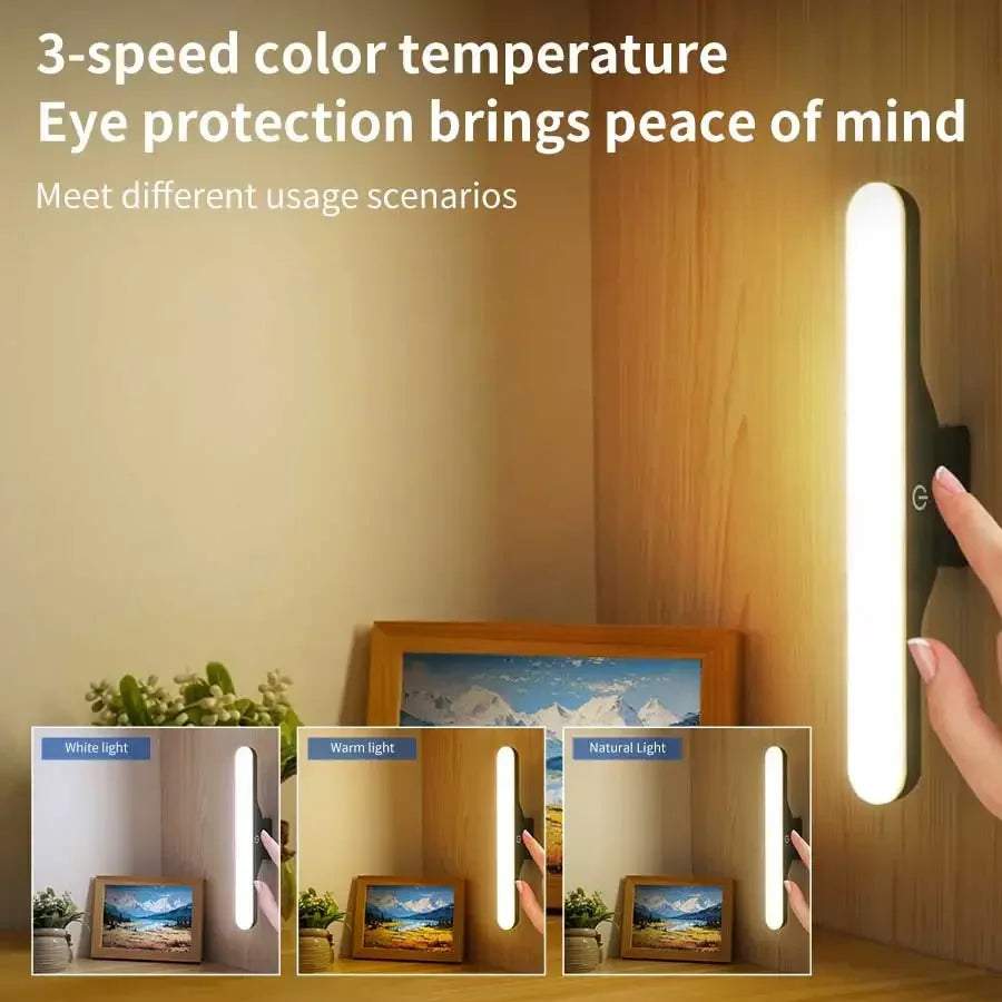 LED Makeup Light Rechargeable Magnetic Eye Protection Mirror Lamp Touch Wall Lights 30CM For Selfie Wardrobe Bathroom Lighting