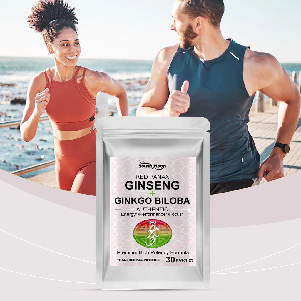 Red Panax Ginseng Transdermal Patches Energy Enhance Stress Relief Supports Physical Mental Health