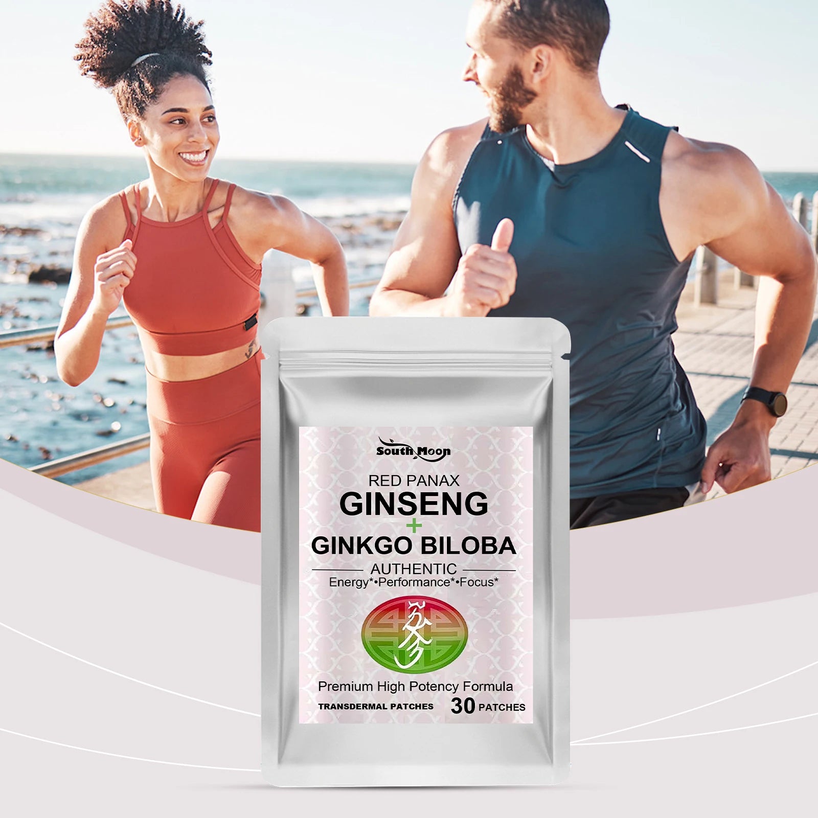 Red Panax Ginseng Transdermal Patches Energy Enhance Stress Relief Supports Physical Mental Health