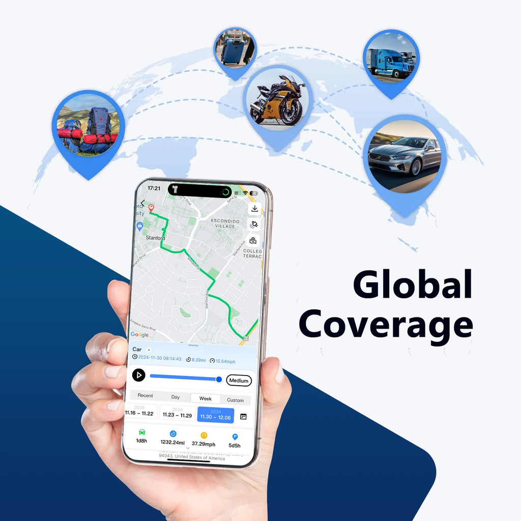 Portable GPS Locator 6000mAh Battery Real-Time Tracking with Fence Alert Security Device Requires Subscription for Use