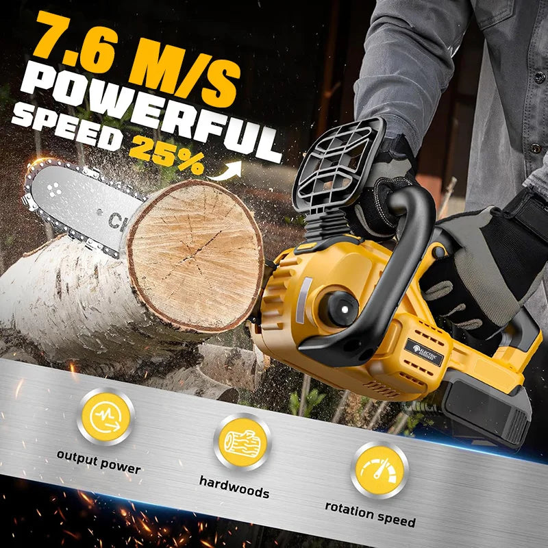 1200W 12 Inch Brushless Electric ChainSaw Cordless Battery Saw Portable Garden Woodworking Power Tool For Dewalt 20V Battery Pin