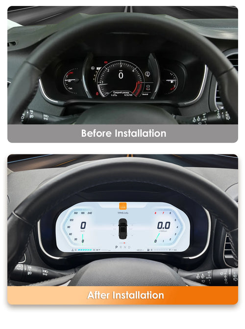 12.3 inch Digital Display Car Dashboard Cluster for Renault Koleos 2016-2020 Android Auto Carplay Panel Speedometer Cockpit Gauges Dash