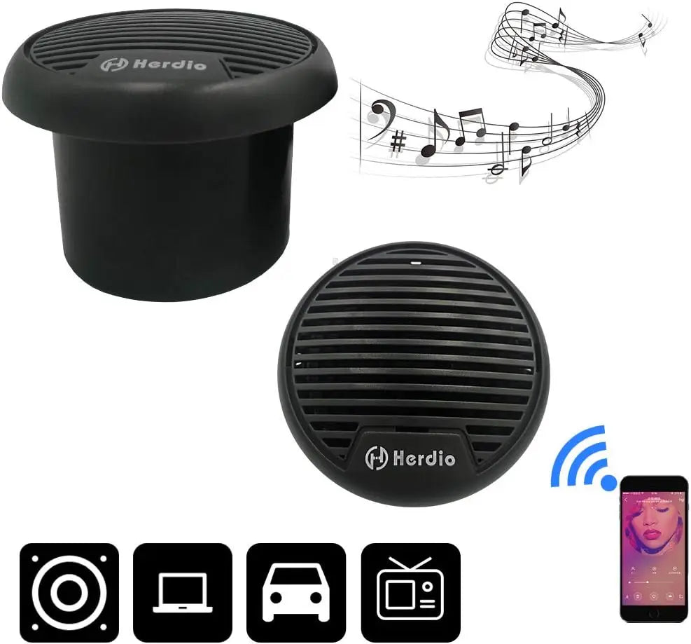 Herdio 160W Bathroom Speaker Bluetooth Audio Amplifier IPX6 Waterproof In-Wall Audio for System Kitchen Sauna Shower Spa Home