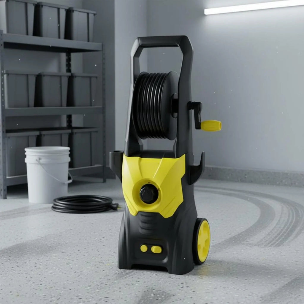 High Pressure Washer Long-Lasting Aluminum Pump Electric High Pressure Washer Wheeled Power Cleaner Easy Storage