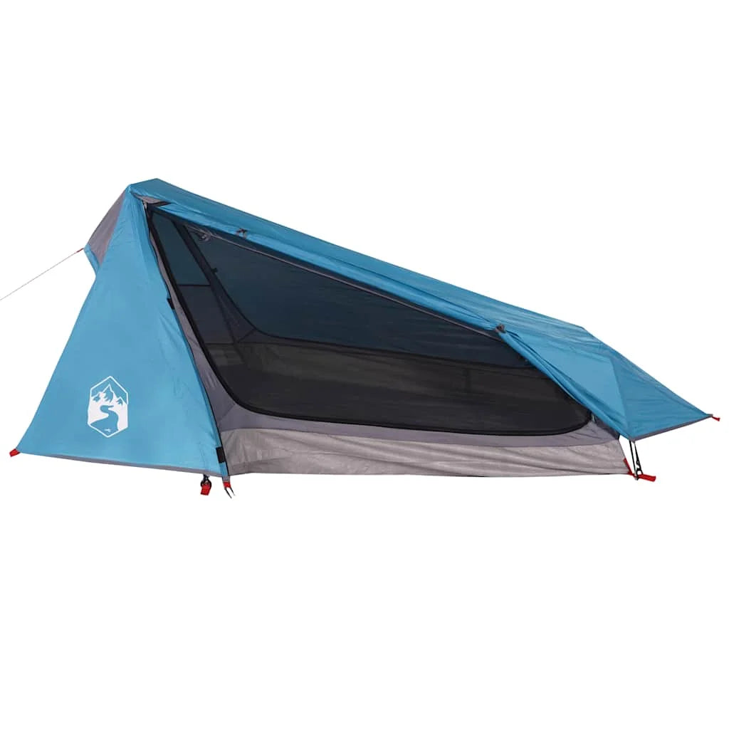 1-Person Blue Tunnel Tent Suitable for Outdoor Camping Use