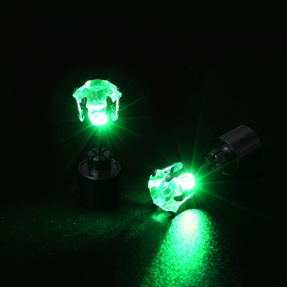 1/2Pcs LED Light Up Ear Stud Earrings Colorful Flashing Zircon Earring Stainless Steel Party Night Bling Ear Ring Studs Jewelry