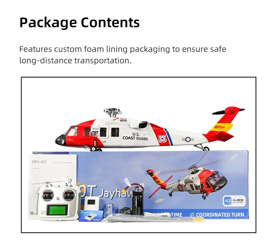 FLYWING MH-60T Jayhawk Scale Helicopter 470 Class LED Light ACE Controller MH60T rc Helicopter MH60 helicopter with GPS ATT mode