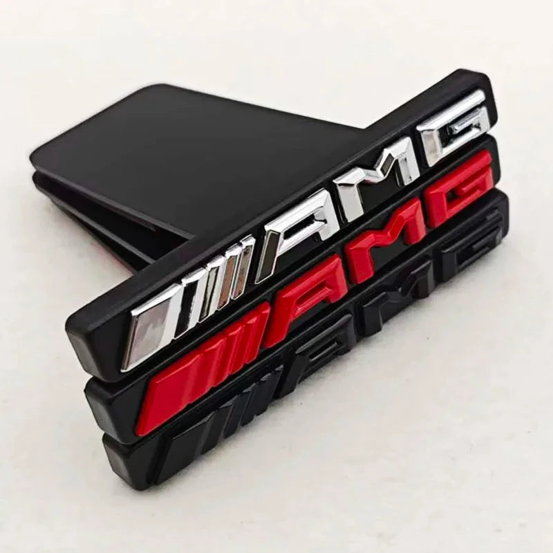 3D ABS Logo AMG Emblem Car Front Grille Badge For Mercedes Benz GLC A B C E Class W204 W205 W212 W213 GT AMG Sticker Accessories