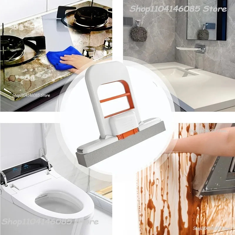 Portable Foldable Wet Dry Mop Quick Cleaning Bathroom Kitchen Mini Sponge Mop Hand-free Wash Mops Mini Portable  Floor Mop