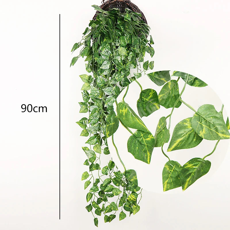 Fake Plants Artificial Hanging Plants Fake Potted Greenery Faux Eucalyptus Boston Fern String for Farmhouse Indoor Outdoor Decor
