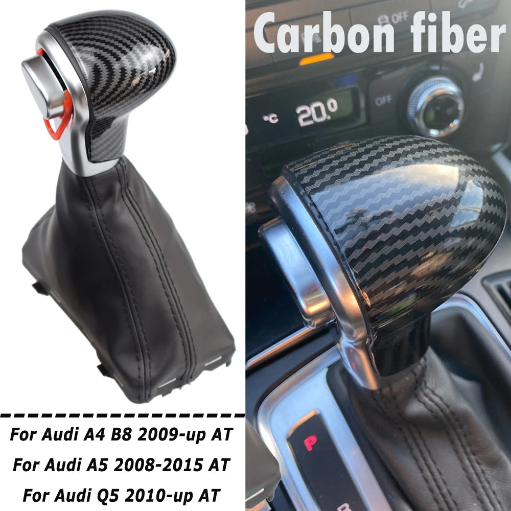 Carbon Fiber/Wood Automatic Gear Shift Knob For Audi A4 B8 2009-up/A5 2008-up/Q5 2009-2015/A6 C6 2006-2011/A6L C7 2012-2018