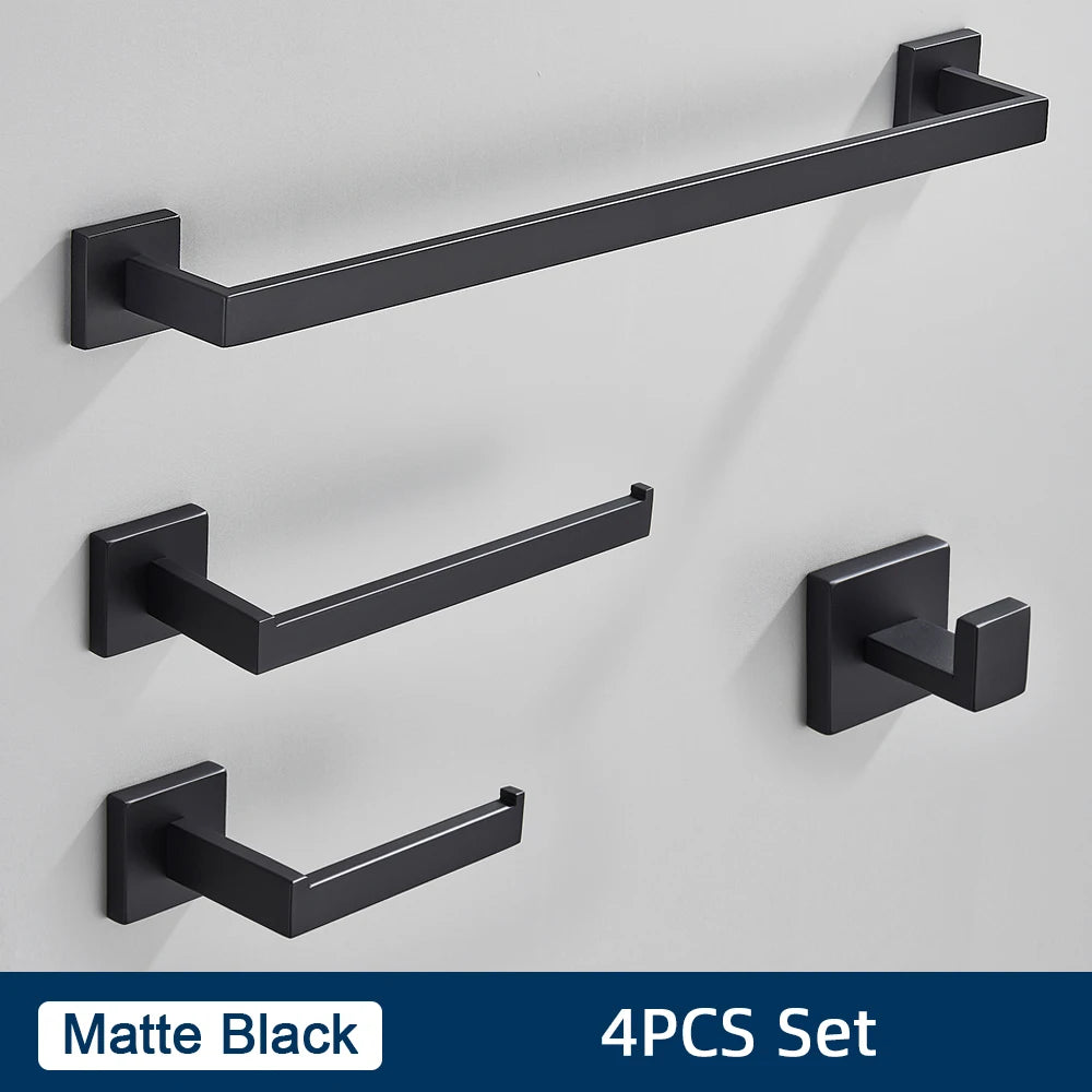 Bathroom Accessories Set Brushed Gold Toilet Wall Towel Bar Rail,Paper Holder and Hook Stainless Steel Bath Rack Hanger Hardware