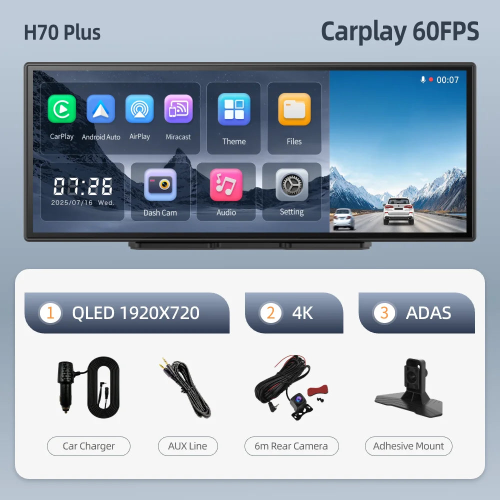 Imagebon H70 Plus 11.4" 4K Car DVR