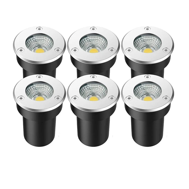 6PCS Outdoor Garden Lighting IP67 Waterproof LED Underground Light 5W10W15W Buried Light Garden Landscape Light 110V220V 12V