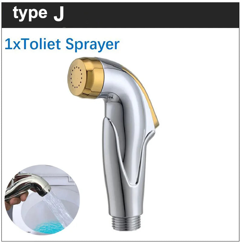 white silver ABS self clean Handheld Bathroom Bidet Shower Head Toilet Sprayer Faucet Spray Nozzle holder hose for toilet seat