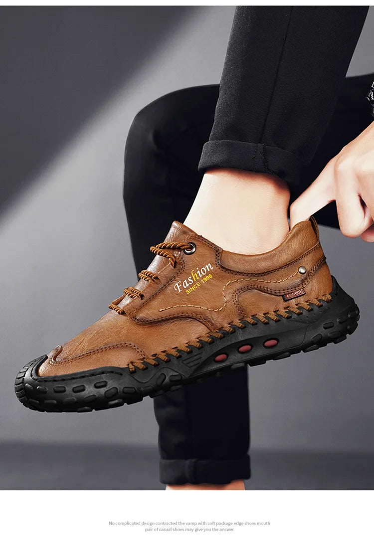 New Genuine Leather Mens Casual Shoes Fashion Lace Up Business Oxford Shoes for Men Outdoor Walking Sport Shoes Tennis Masculino