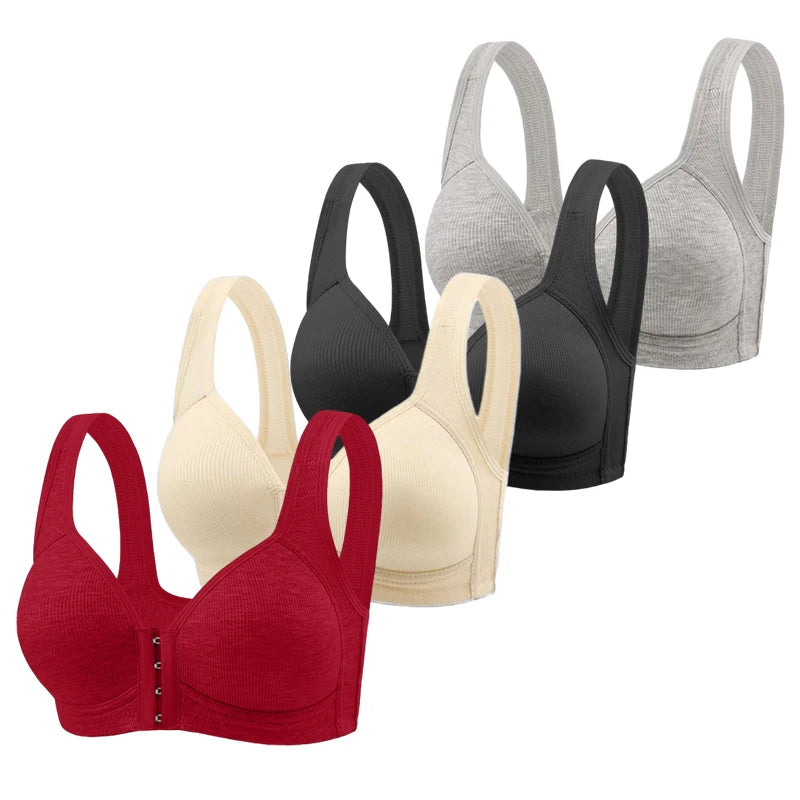 Fallsweet Soutien-Gorge sans Couture à Fermeture Avant pour Femme Bralette Push-Up sans Armature Uni Bonnets Fixes Confortable Sous-Vêtement